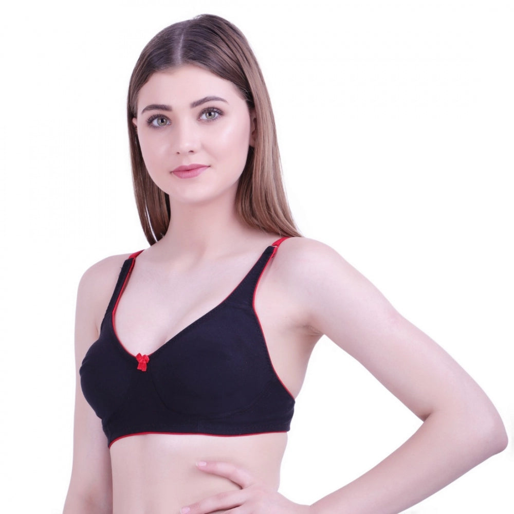 Amfyn Women's Cotton Bra (Material: Cotton, (Color: Black)