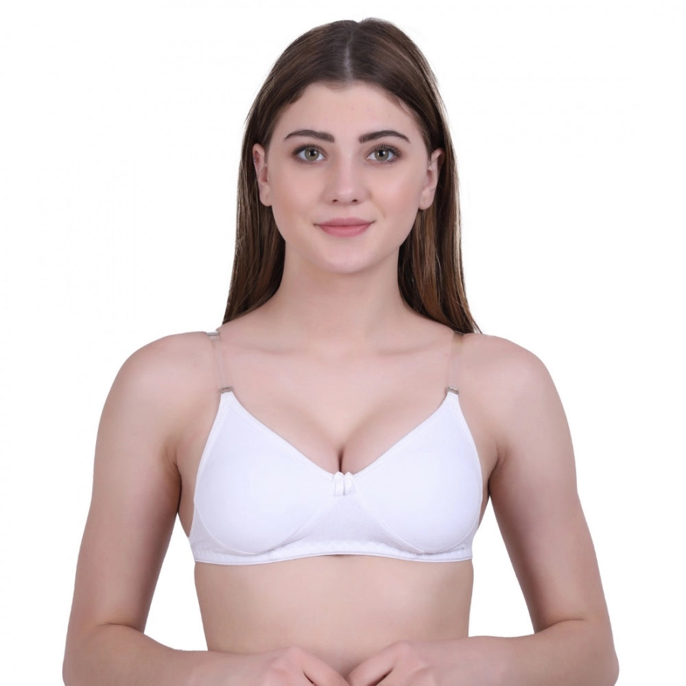 Amfyn Women's Cotton Bra (Material: Cotton, (Color: White)