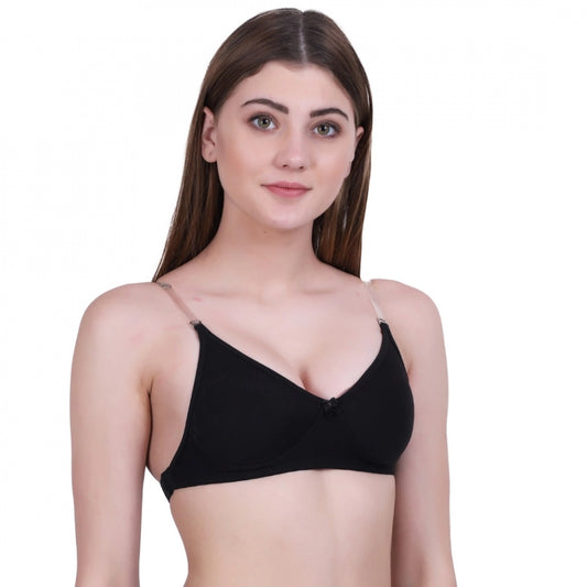 Amfyn Women's Cotton Bra (Material: Cotton, (Color: Black)