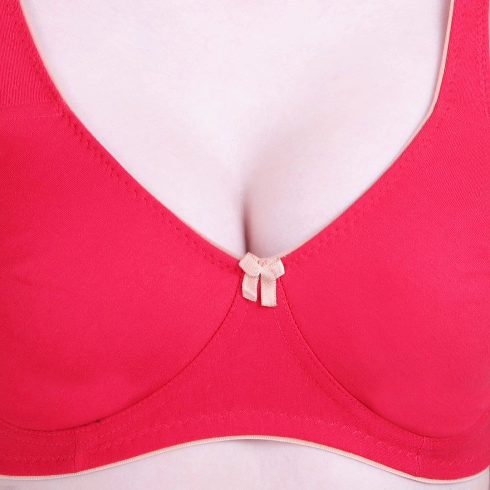 Amfyn Women's Cotton Bra (Material: Cotton, (Color: Red)