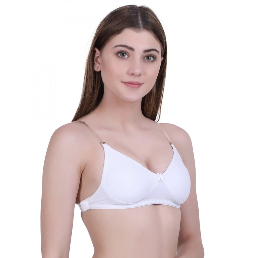 Amfyn Women's Cotton Bra (Material: Cotton, (Color: White)