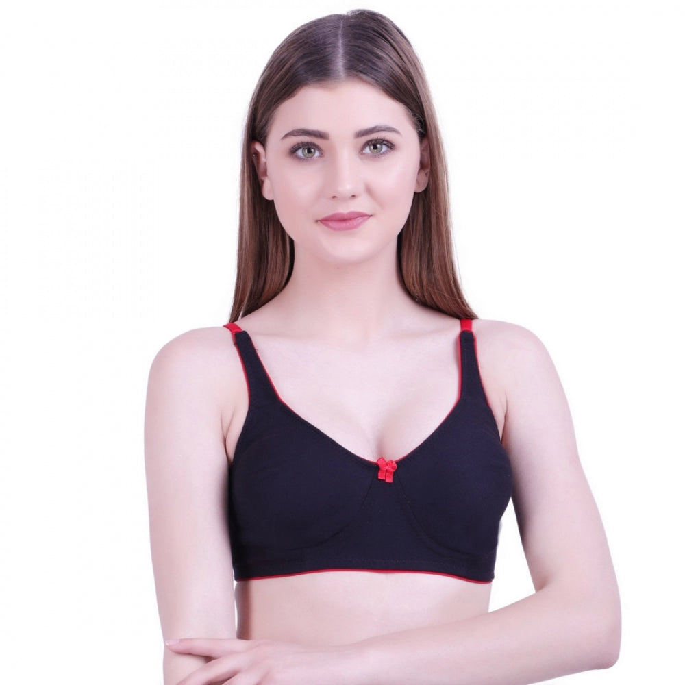 Amfyn Women's Cotton Bra (Material: Cotton, (Color: Black)