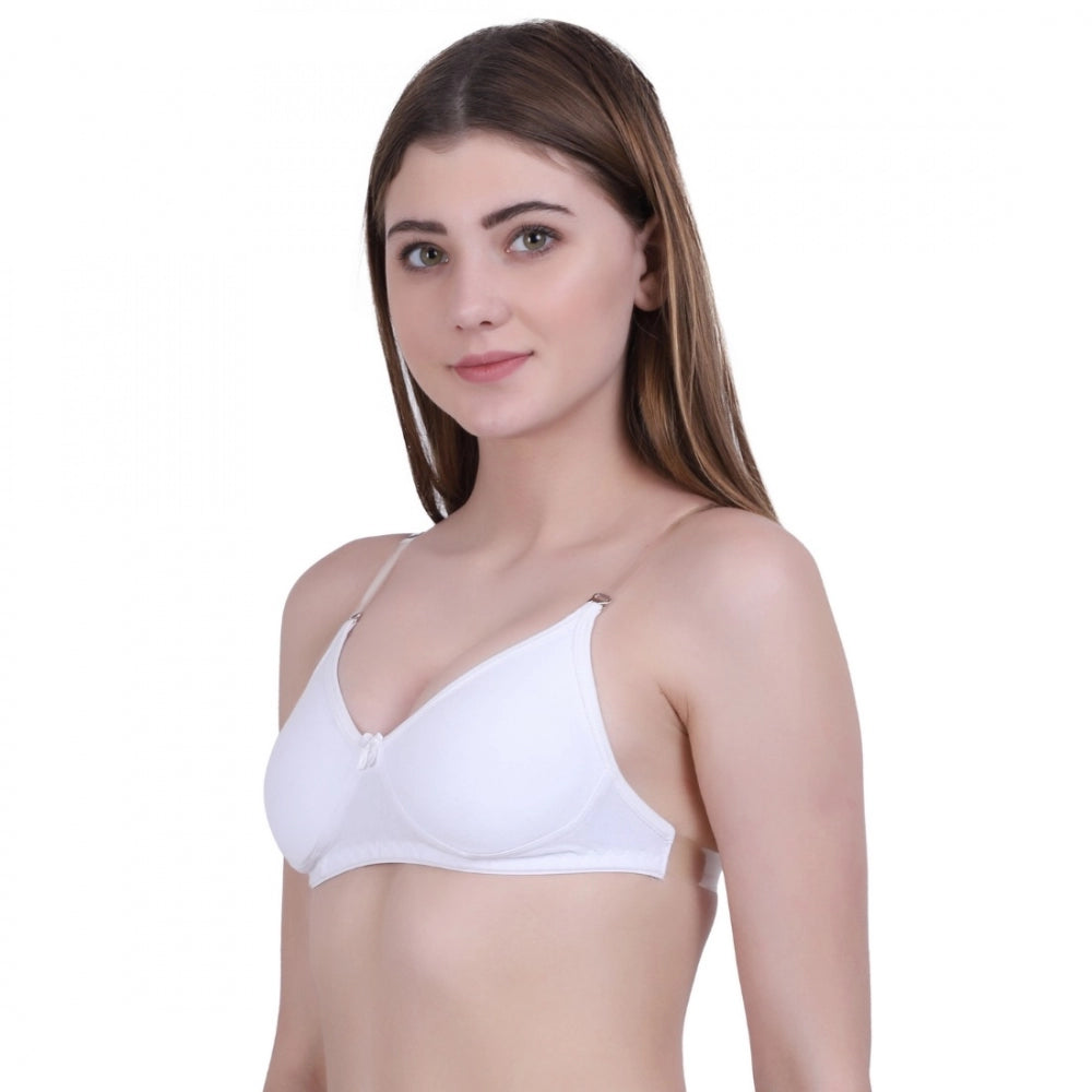 Amfyn Women's Cotton Bra (Material: Cotton, (Color: White)