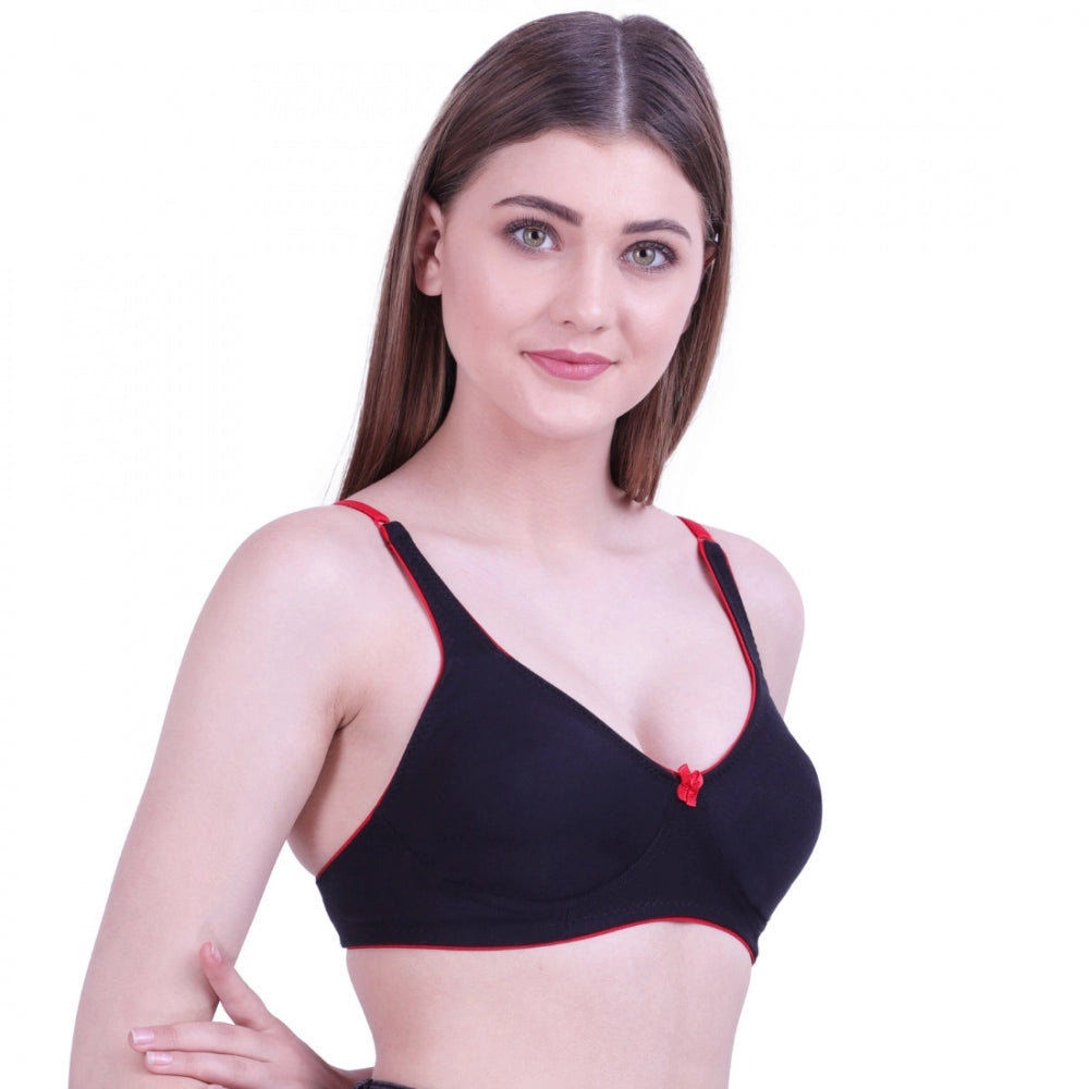 Amfyn Women's Cotton Bra (Material: Cotton, (Color: Black)