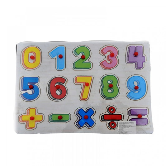 Amfyn Wooden Puzzle With Handles Numbers Educational Toy (Color: Assorted)