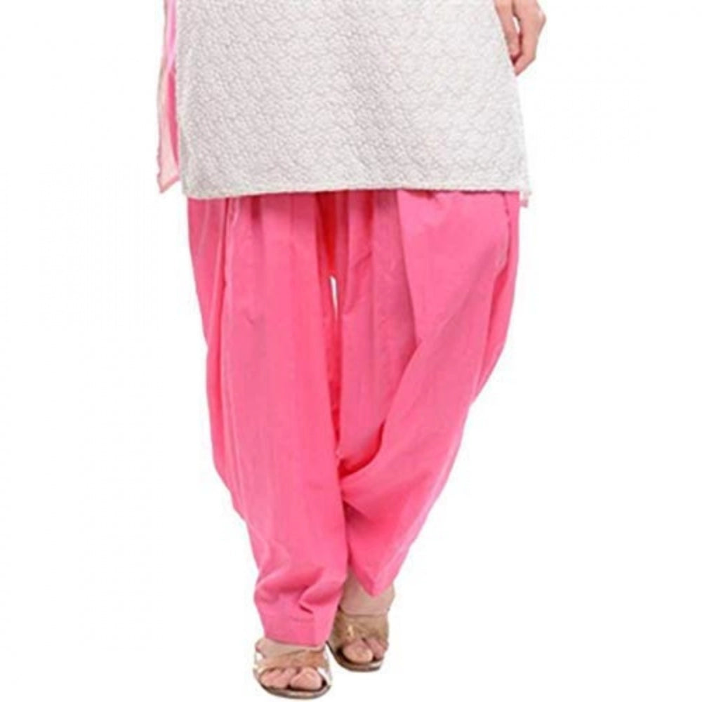 Amfyn Women's Cotton Solid Patiyala (Color:Baby Pink)