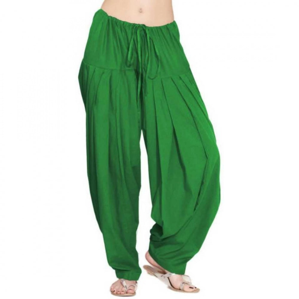 Amfyn Women's Cotton Solid Patiyala (Color:Green)