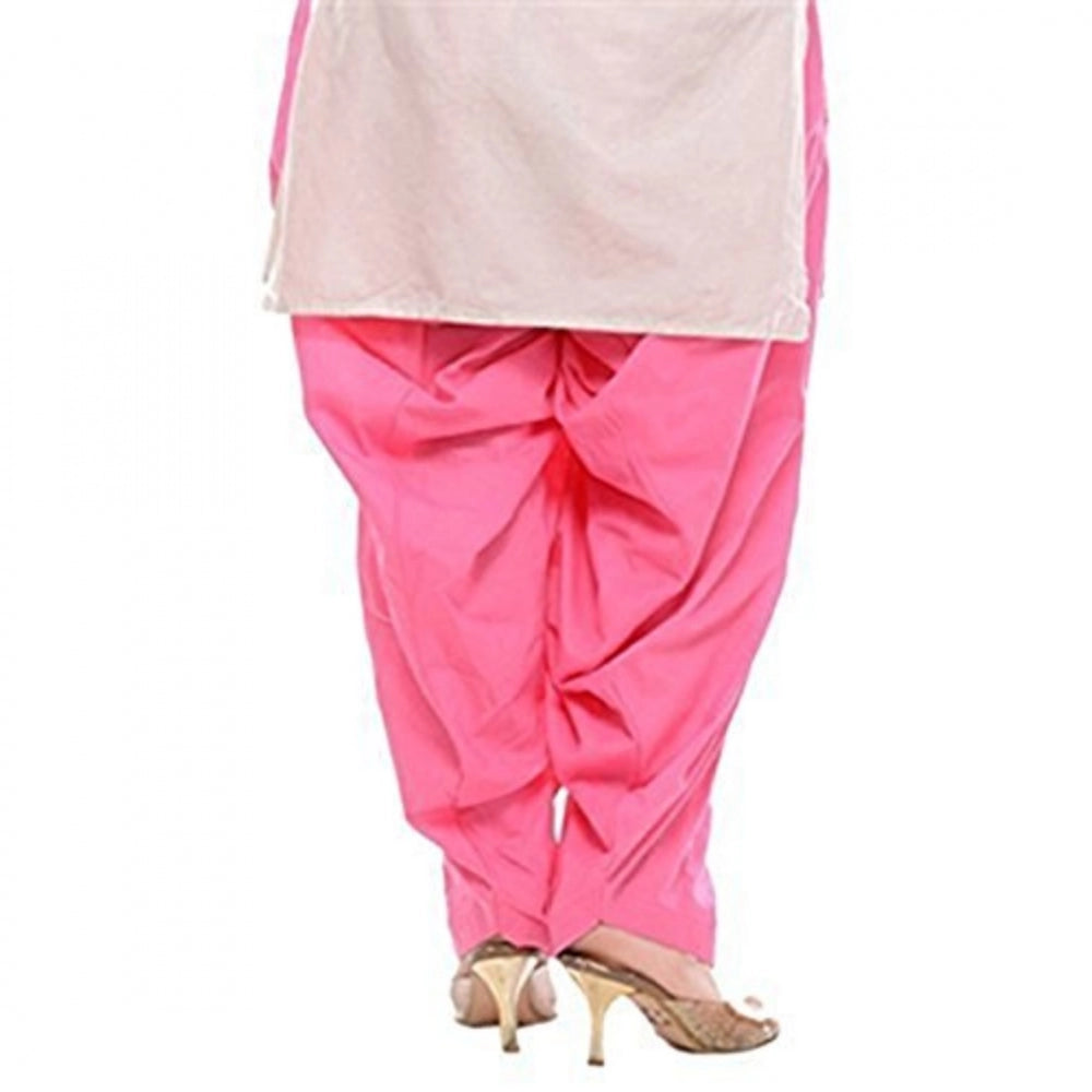 Amfyn Women's Cotton Solid Patiyala (Color:Baby Pink)