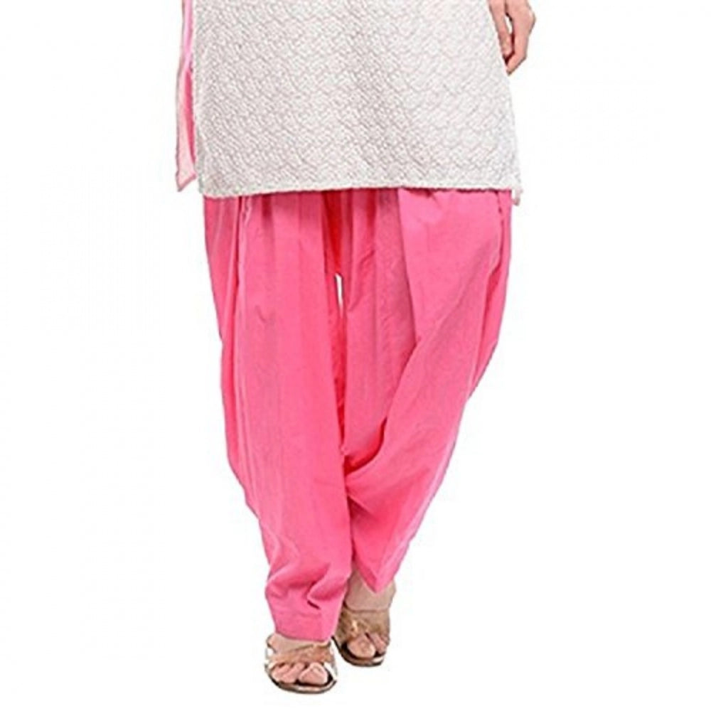 Amfyn Women's Cotton Solid Patiyala (Color:Baby Pink)