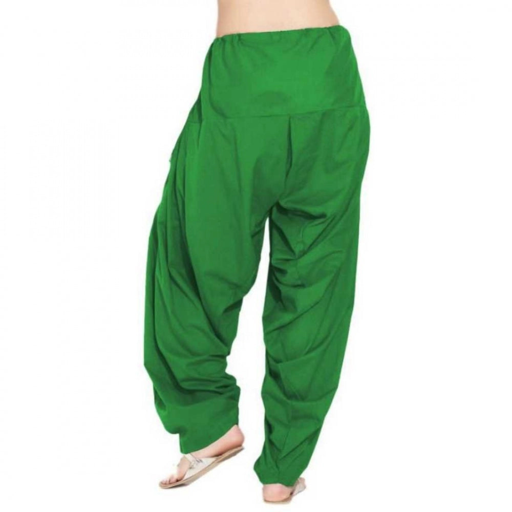 Amfyn Women's Cotton Solid Patiyala (Color:Green)