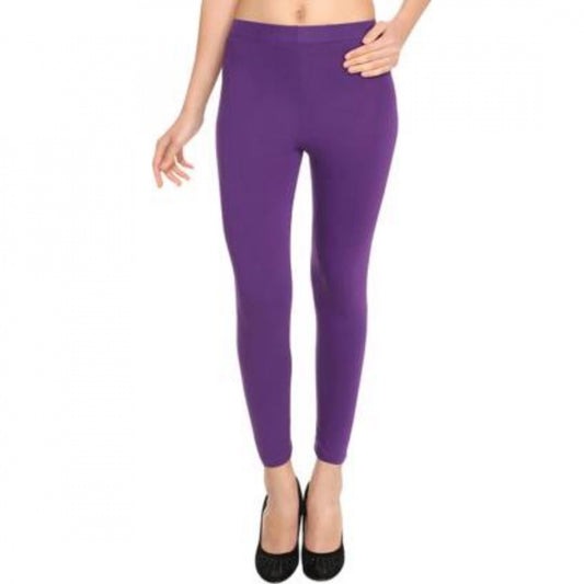 Fashion Women's Cotton Leggings (Color:Purple)