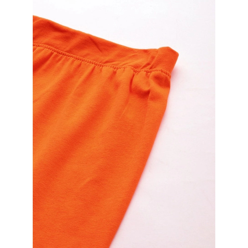 Amfyn Women's Cotton Leggings (Color:Orange)