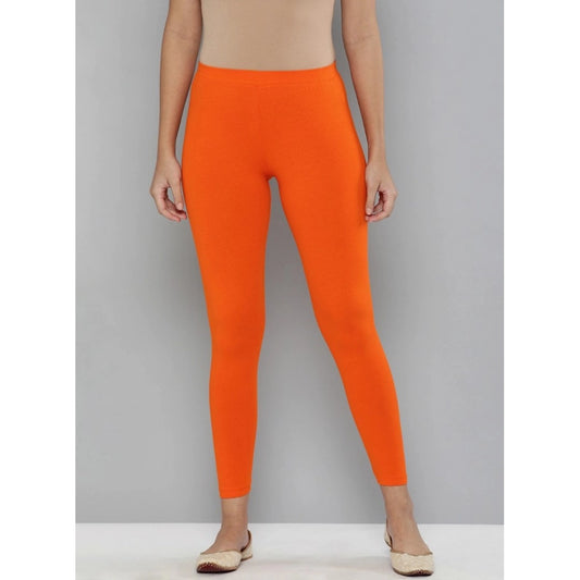 Amfyn Women's Cotton Leggings (Color:Orange)