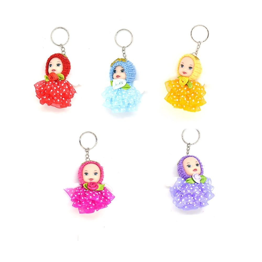 Pack of 5_Amfyn Doll Girl Keychain (Color: Assorted)