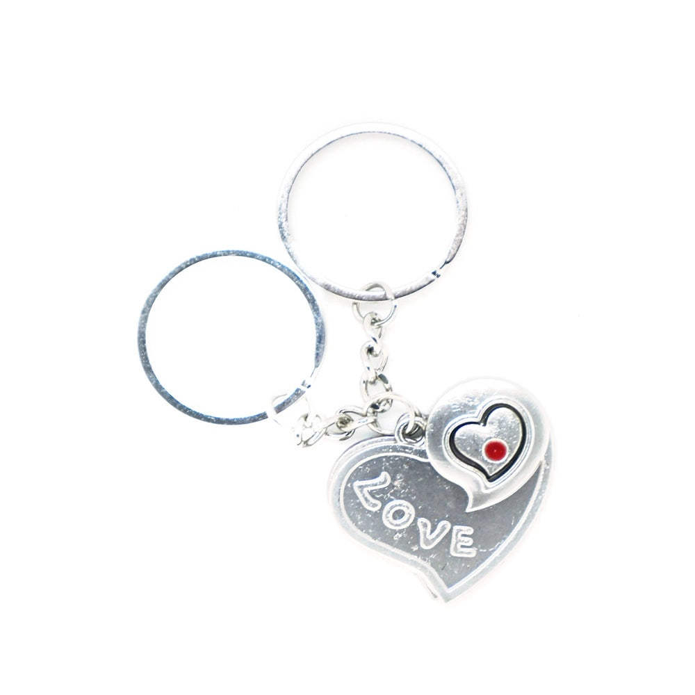 Amfyn Love You heartin with Couple Key Chain (Color: Assorted)