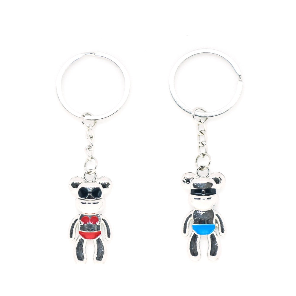 Amfyn Robotic Couple Metal Keychain (Color: Assorted)