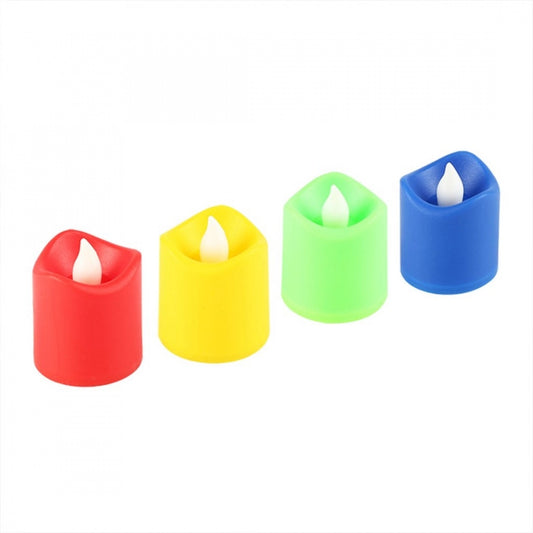 Amfyn_12 Pieces Festival Decorative LED Tealight Candles (Color: Assorted)