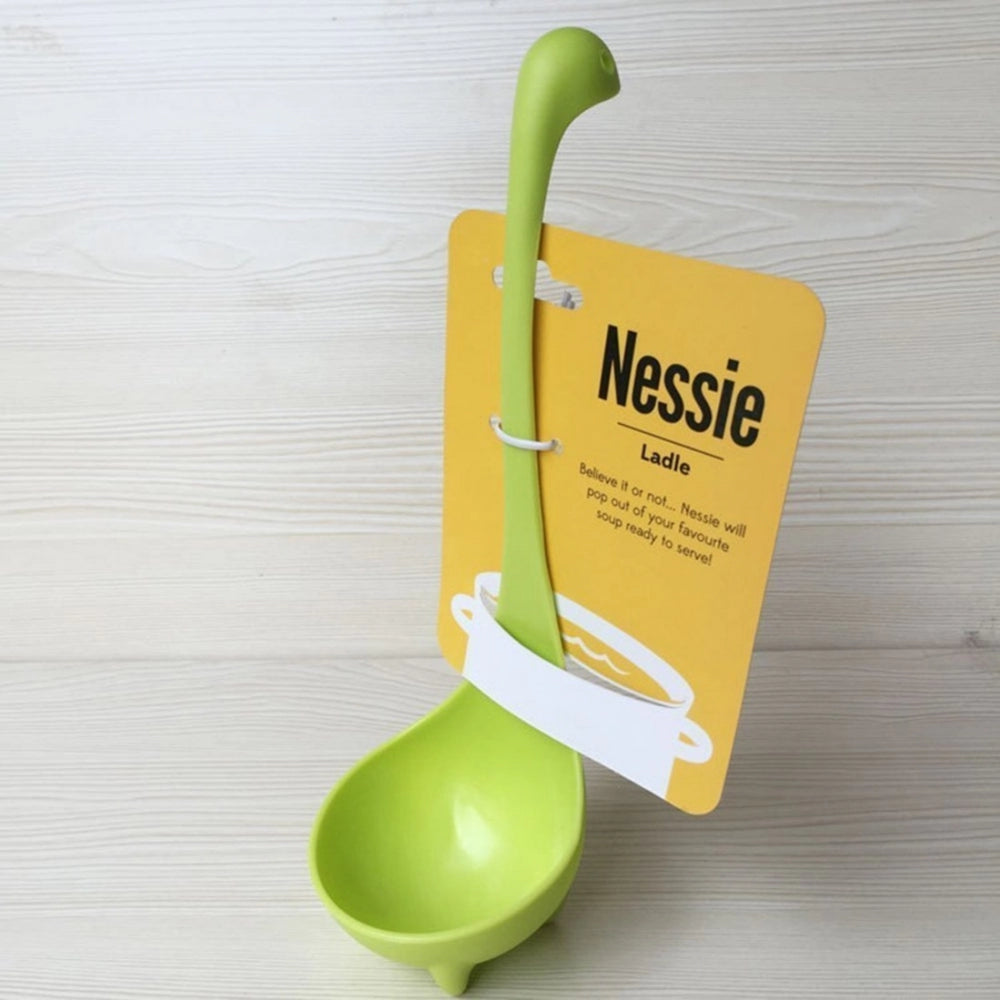 Amfyn Pack Of_2 Nessie Ladle Dinosaur Long Handle Soup Spoons (Color:Assorted)