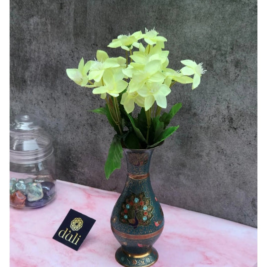 Amfyn Artificial Flowers Bunch Bouquet Of Green Blossoms For Home Decoration (Color: Green, Material: Silk Polyester)