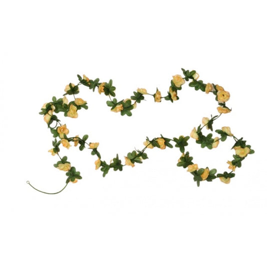 Amfyn Artificial Flower Creeper Hanging Rose Garland For Home Decoration (Color: Cream, Material: Silk Polyester)