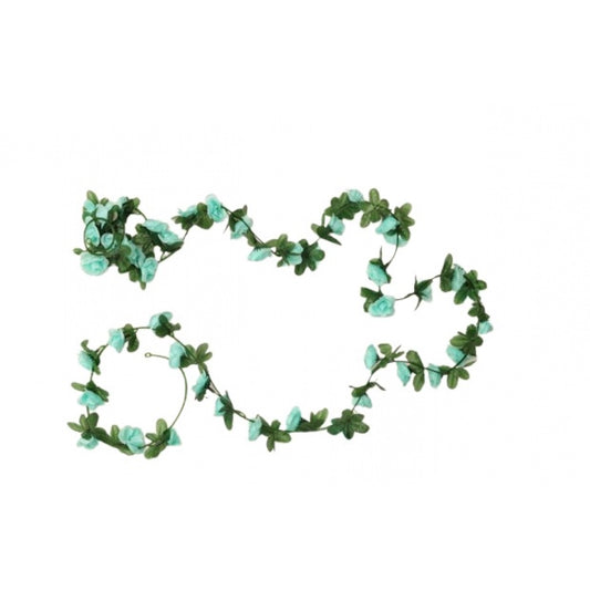 Amfyn Artificial Flower Creeper Hanging Rose Garland For Home Decoration (Color: Blue, Material: Silk Polyester)