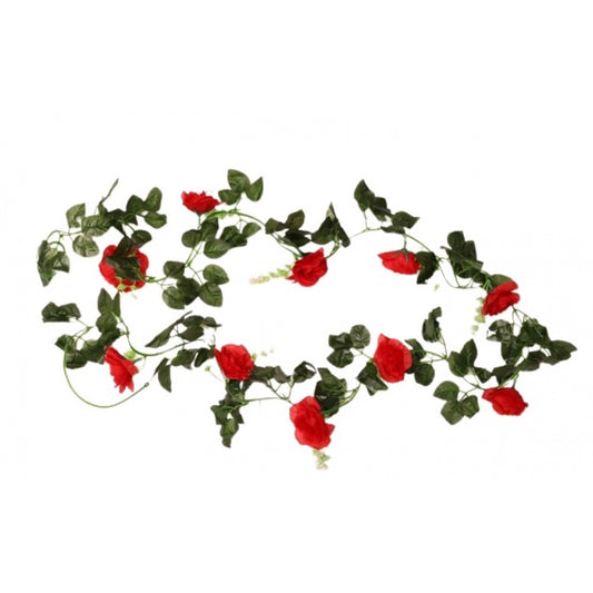 Amfyn Artificial Red White Filler Rose Vines Flowers Plants Artificial Flower Creeper Hanging Rose For Home Decoration (Color: Red, Material: Silk Polyester)