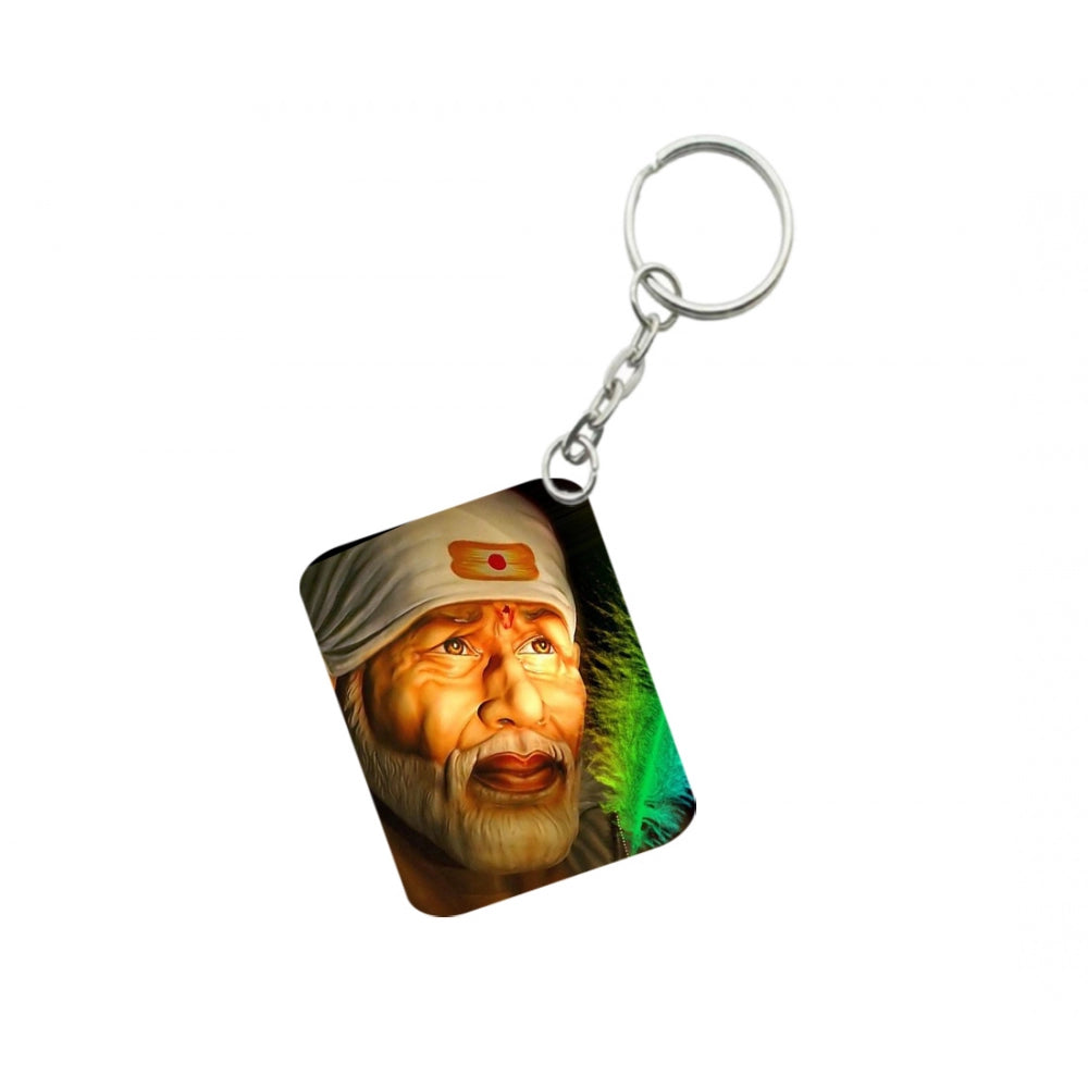 Amfyn Pack Of 3_ Sairam One Side Printed Rectangle Designer Keychain (Multi Color)