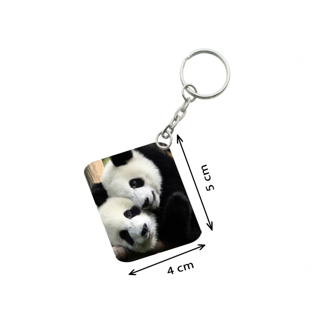 Amfyn Pack Of 3_ Panta One Side Printed Rectangle Designer Keychain (White)