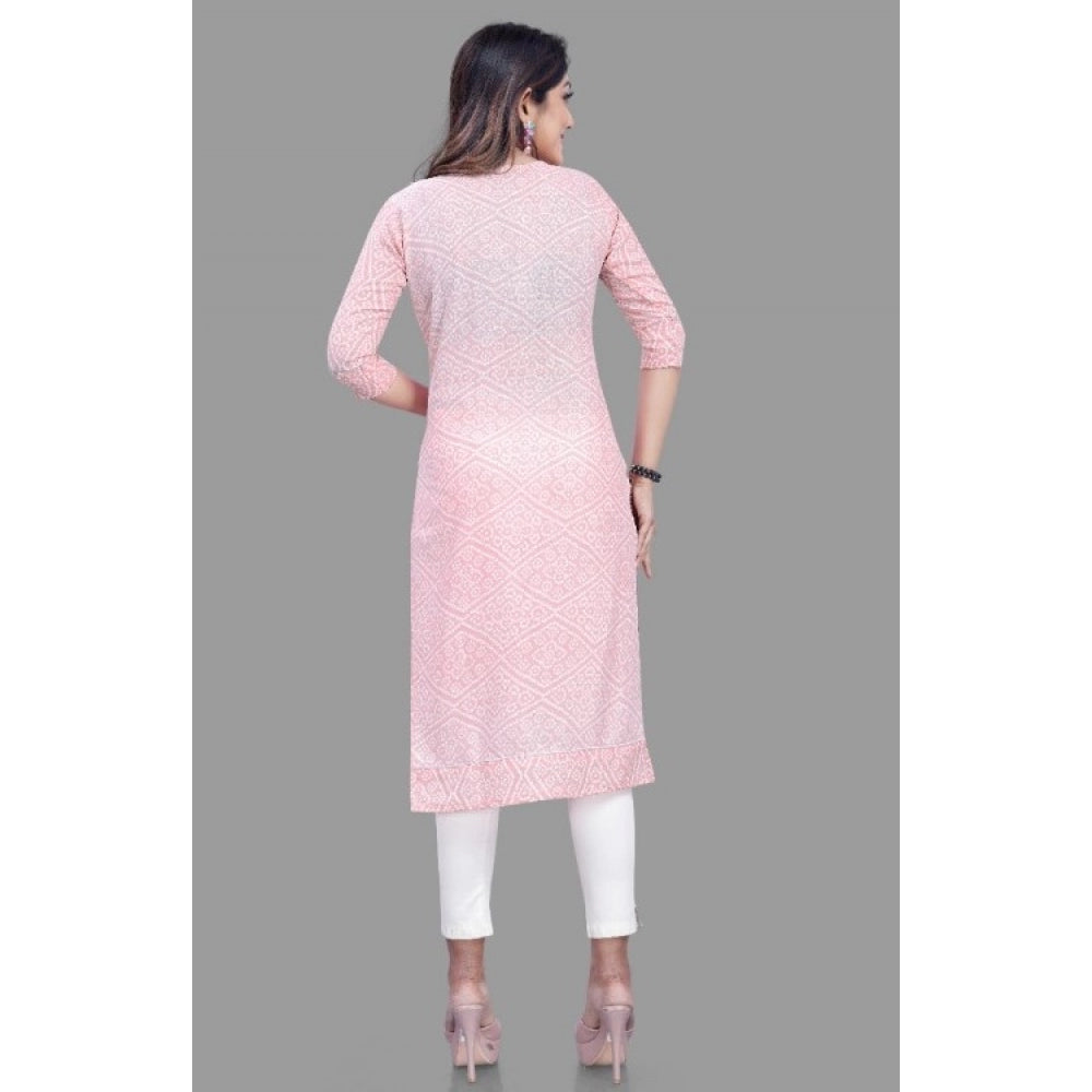 Amfyn Women's Cotton Straight Kurti (Pink)