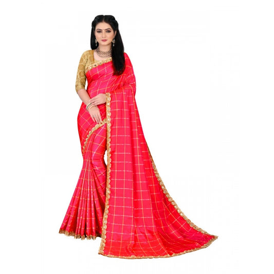 Amfyn Women's Sana Silk Saree With Blouse (Red, 5-6mtrs)