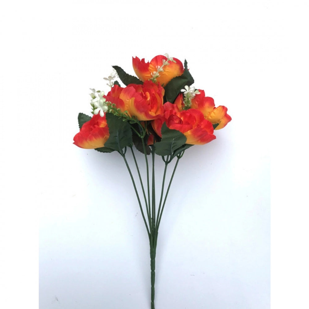 Fashion Artificial Flowers Bunch Bouquet Of 7 Poppy Flowers For Home Decoration (Orange, Material:Silk, Polyester)