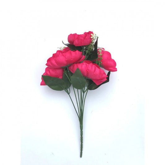 Fashion Artificial Flowers Bunch Bouquet Of 7 Poppy Flowers For Home Decoration (Darkpink, Material:Silk, Polyester)