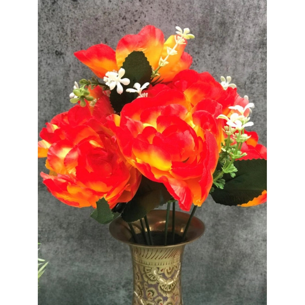 Fashion Artificial Flowers Bunch Bouquet Of 7 Poppy Flowers For Home Decoration (Orange, Material:Silk, Polyester)