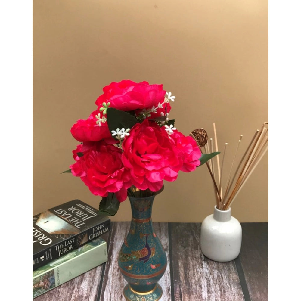 Fashion Artificial Flowers Bunch Bouquet Of 7 Poppy Flowers For Home Decoration (Darkpink, Material:Silk, Polyester)