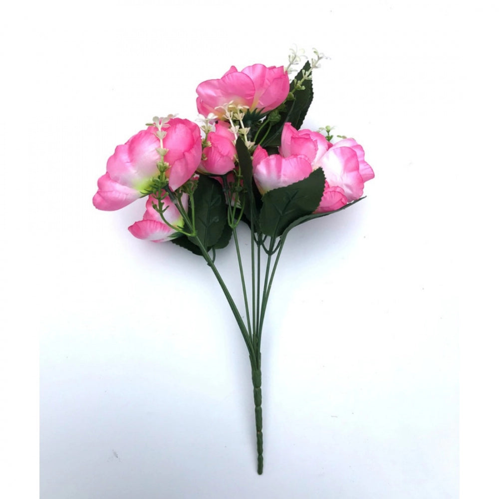 Fashion Artificial Flowers Bunch Bouquet Of 7 Poppy Flowers For Home Decoration (Light Pink, Material:Silk, Polyester)