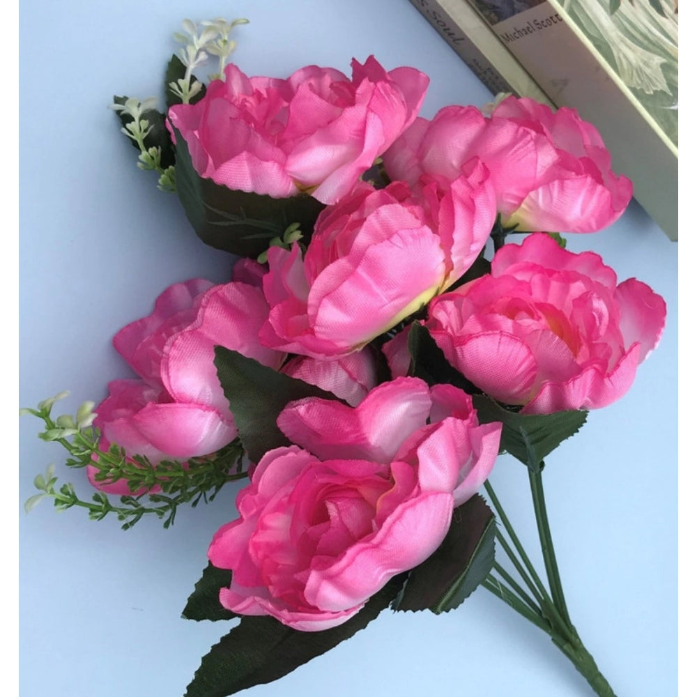 Fashion Artificial Flowers Bunch Bouquet Of 7 Poppy Flowers For Home Decoration (Light Pink, Material:Silk, Polyester)