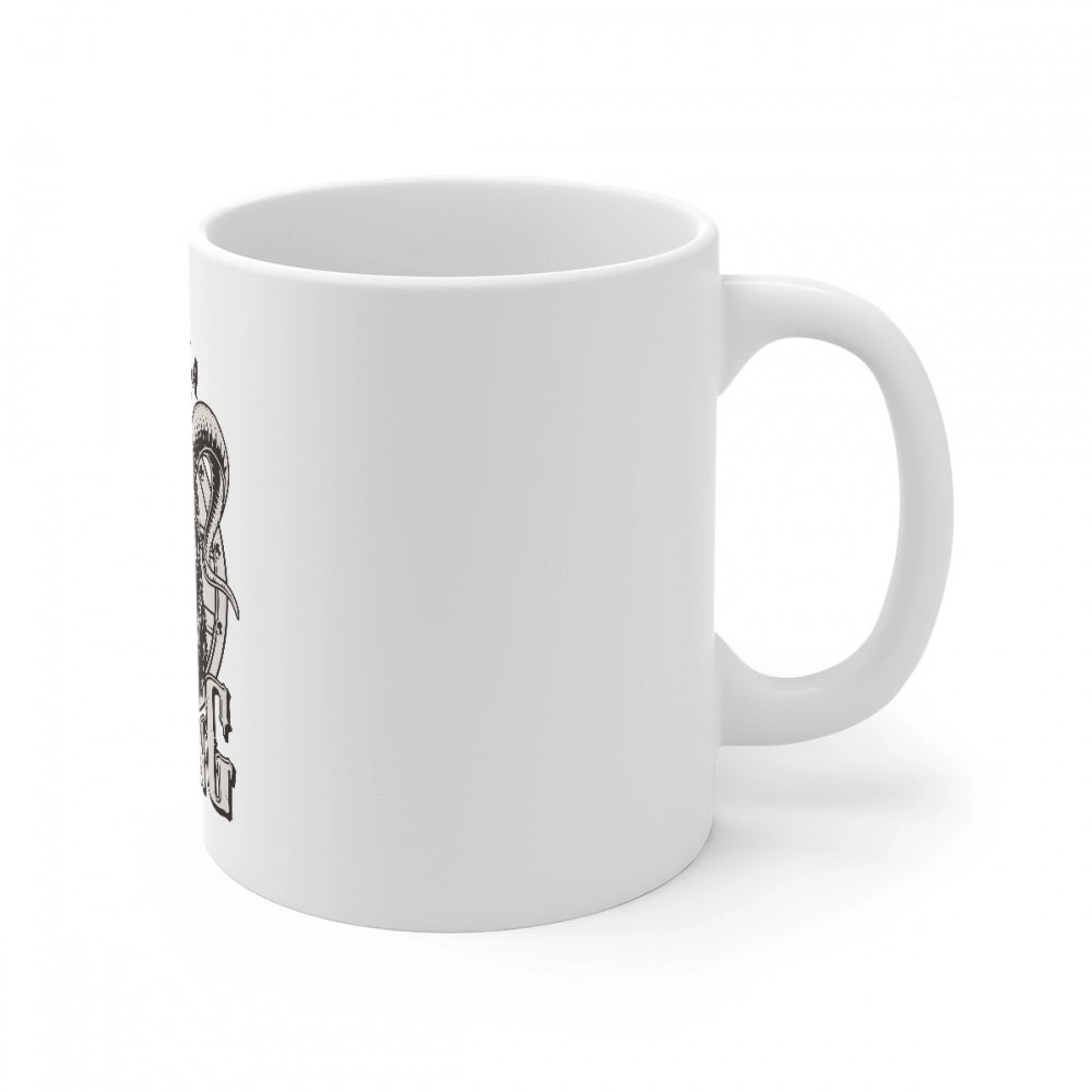 Amfyn Ceramic Gorila Desing Printed Coffee Mug (Color: White, Capacity:330ml)