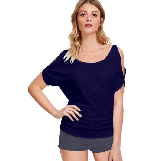 Amfyn Women's Western Wear Hosiery T Shirts (Navy Blue)