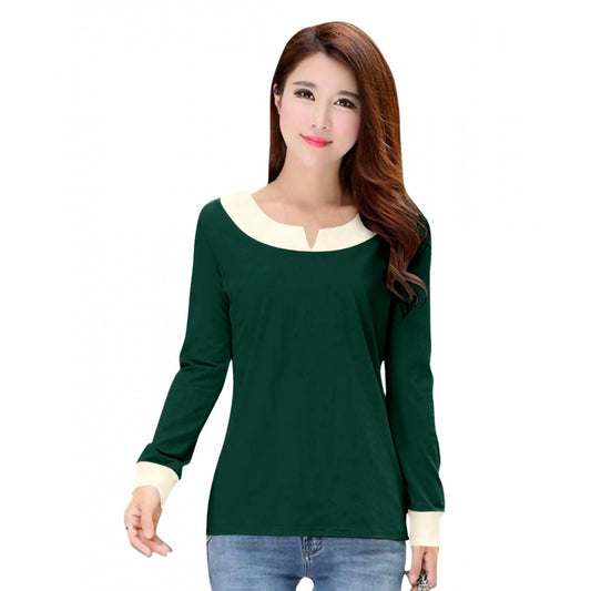 Amfyn Women's Western Wear Hosiery T Shirts (Green)