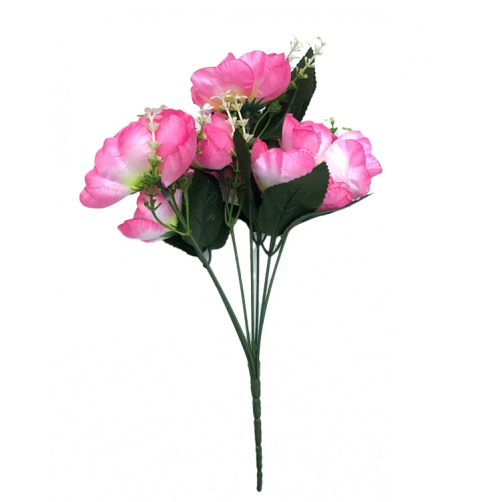 Fashion Artificial Flowers Bunch Bouquet Of 7 Poppy Flowers For Home Decoration (Light Pink, Material:Silk, Polyester)