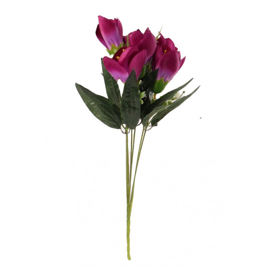 Amfyn Artificial Flowers Bunch Bouquet Of Daffodil Tulip Flowers For Home Decoration (Purple, Material:Silk, Polyester)