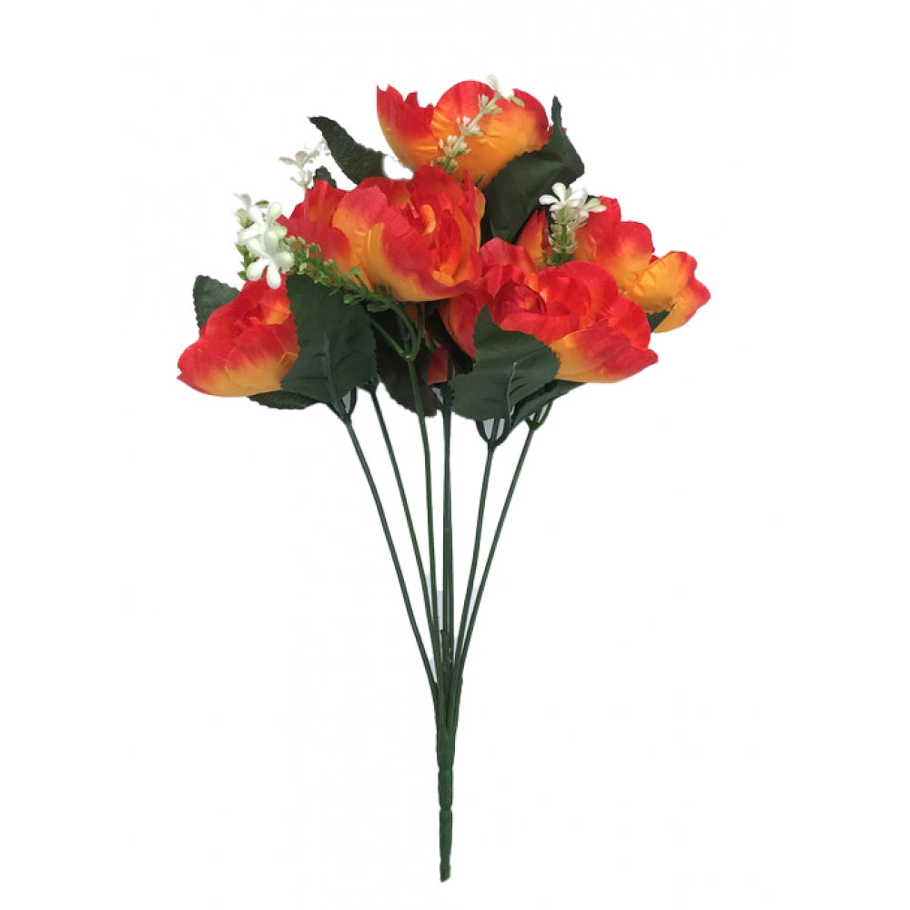 Fashion Artificial Flowers Bunch Bouquet Of 7 Poppy Flowers For Home Decoration (Orange, Material:Silk, Polyester)