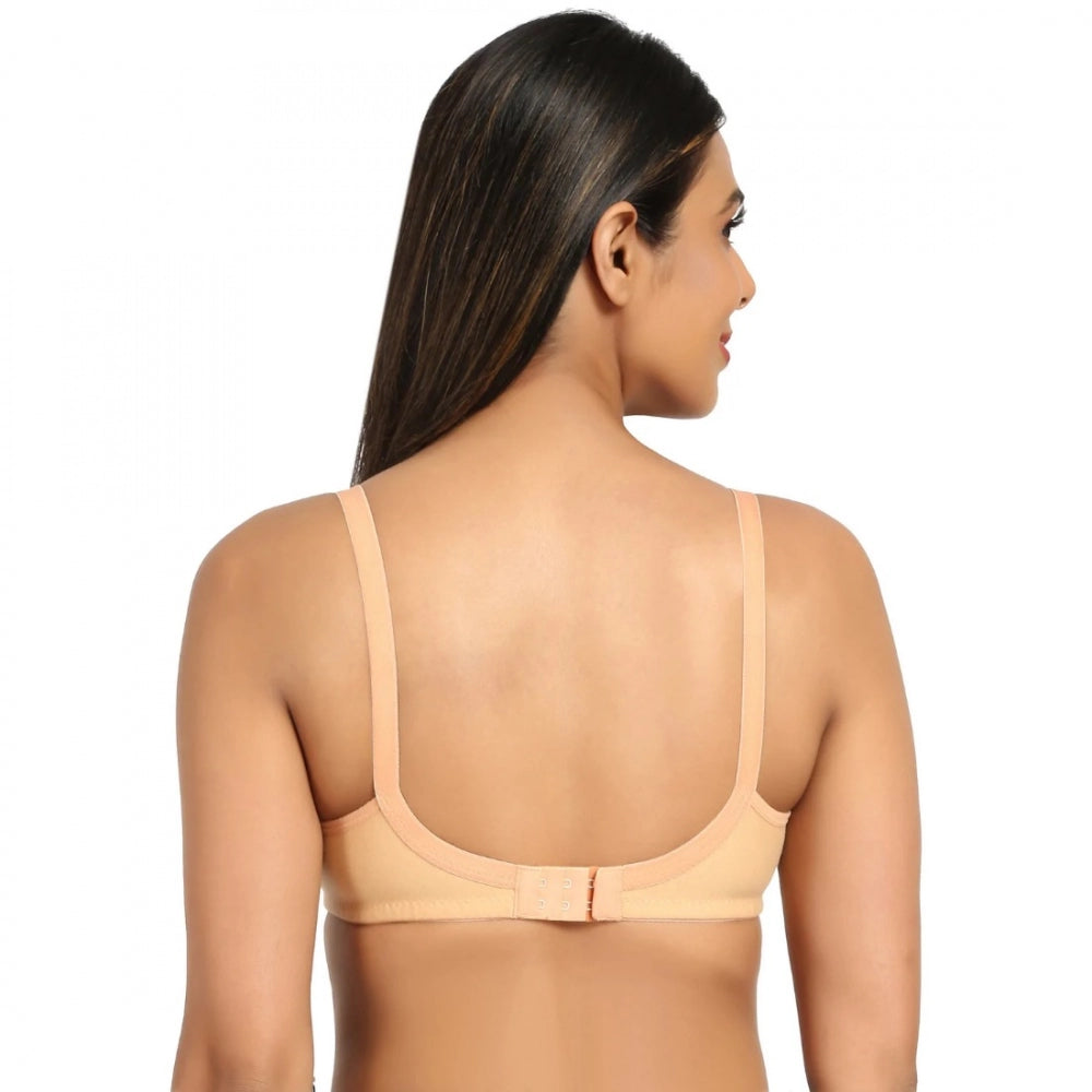 Amfyn Women's Cotton Blend Mother Care Full Coverage Feeding Bra Non Padded (Sandalwood)