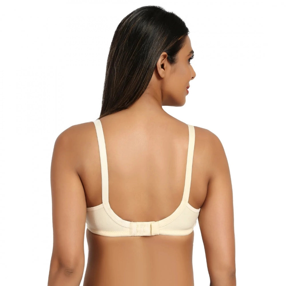 Amfyn Women's Cotton Blend Mother Care Full Coverage Feeding Bra Non Padded (Skin)