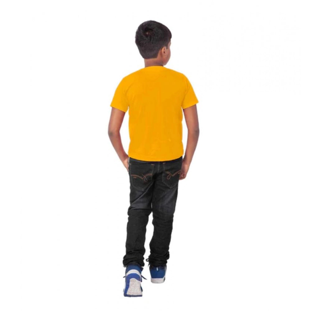 Amfyn Boys Cotton Will Be Cool Half Sleeve TShirt (Mustard)