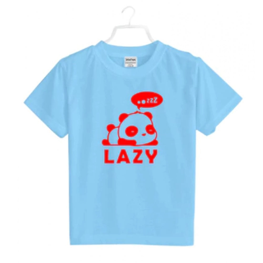 Amfyn Boys Cotton Lazy Half Sleeve TShirt (Sky Blue)