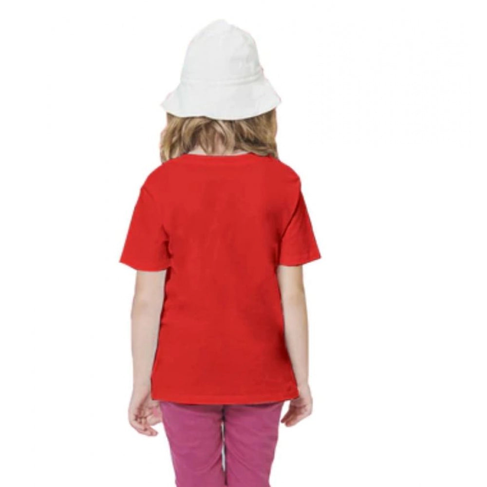 Amfyn Girls Cotton Rowdy Baby Half Sleeve TShirt (Red)