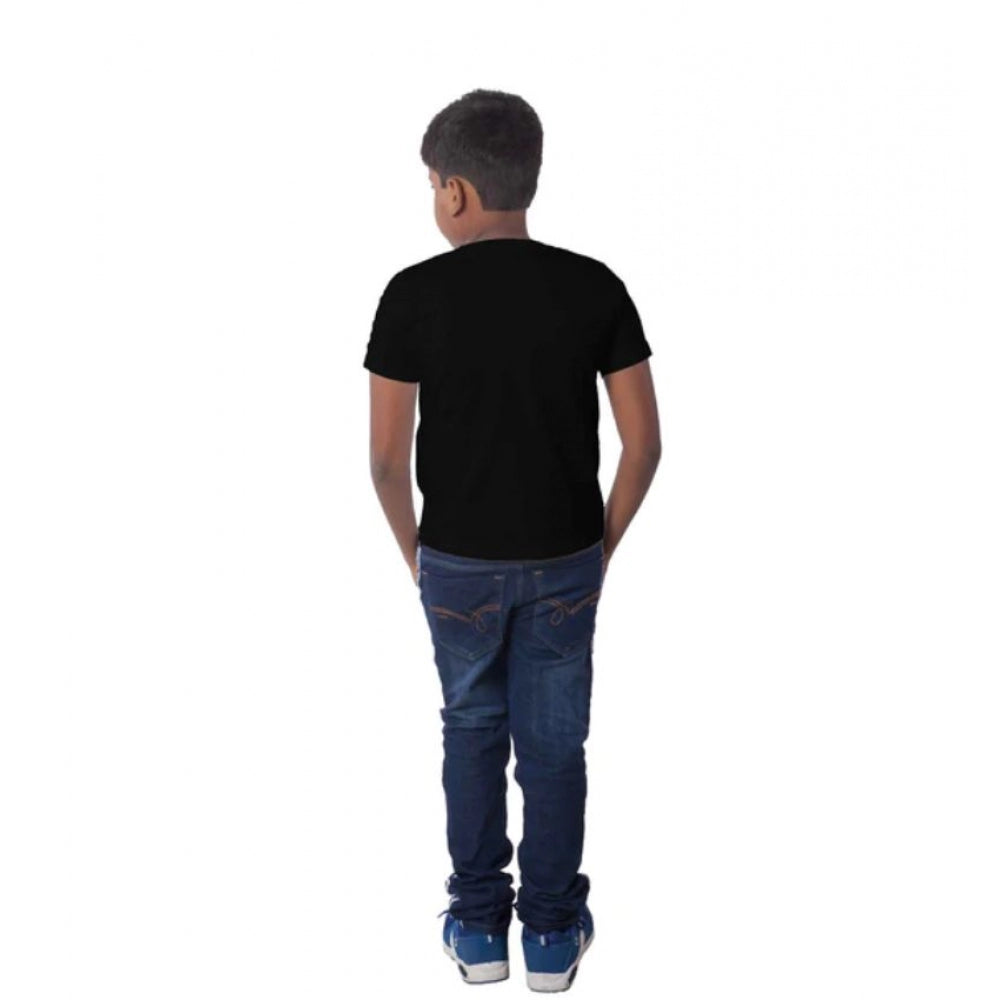 Amfyn Boys Cotton Will Be Cool Half Sleeve TShirt (Black)