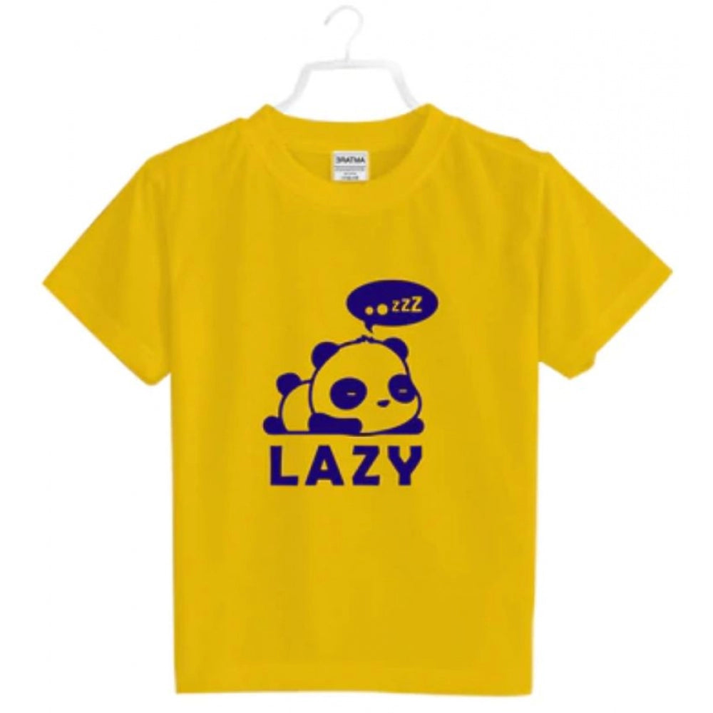 Amfyn Boys Cotton Lazy Half Sleeve TShirt (Mustard)