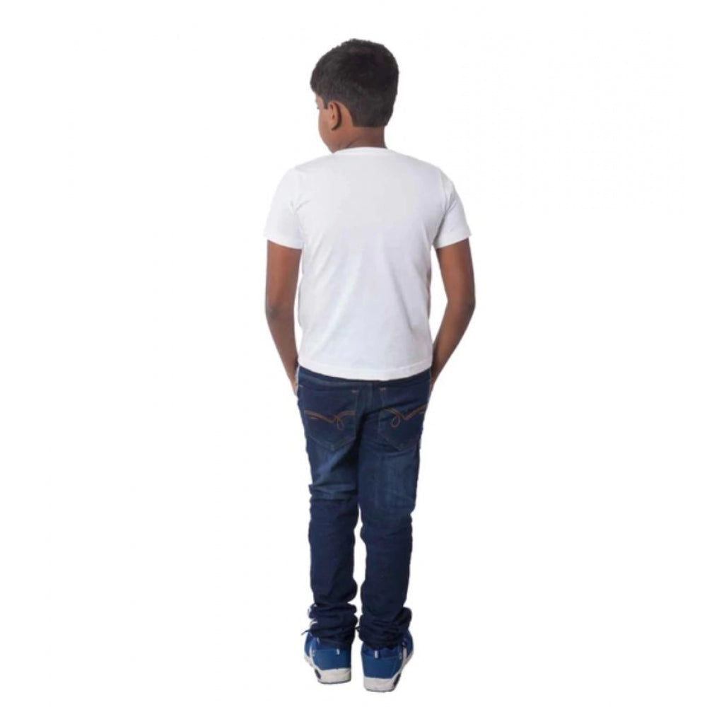 Amfyn Boys Cotton Will Be Cool Half Sleeve TShirt (White)